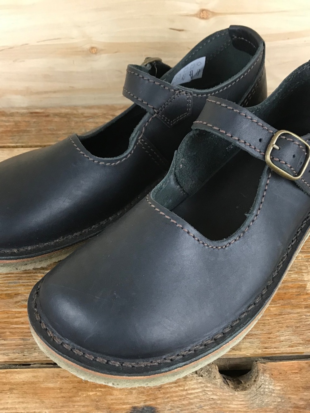 Duckfeet Himmerland Womens EU 43 Mary Janes Shoes Slate Black Leather Buckle 12
